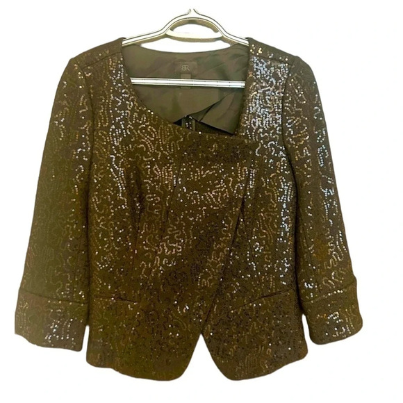BR black  label Banana Republic sequin moto worn once size 4 beautiful - Picture 1 of 13